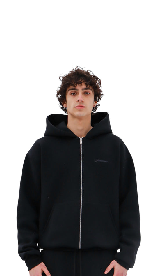 COZY BLACK ZIP HOODIE