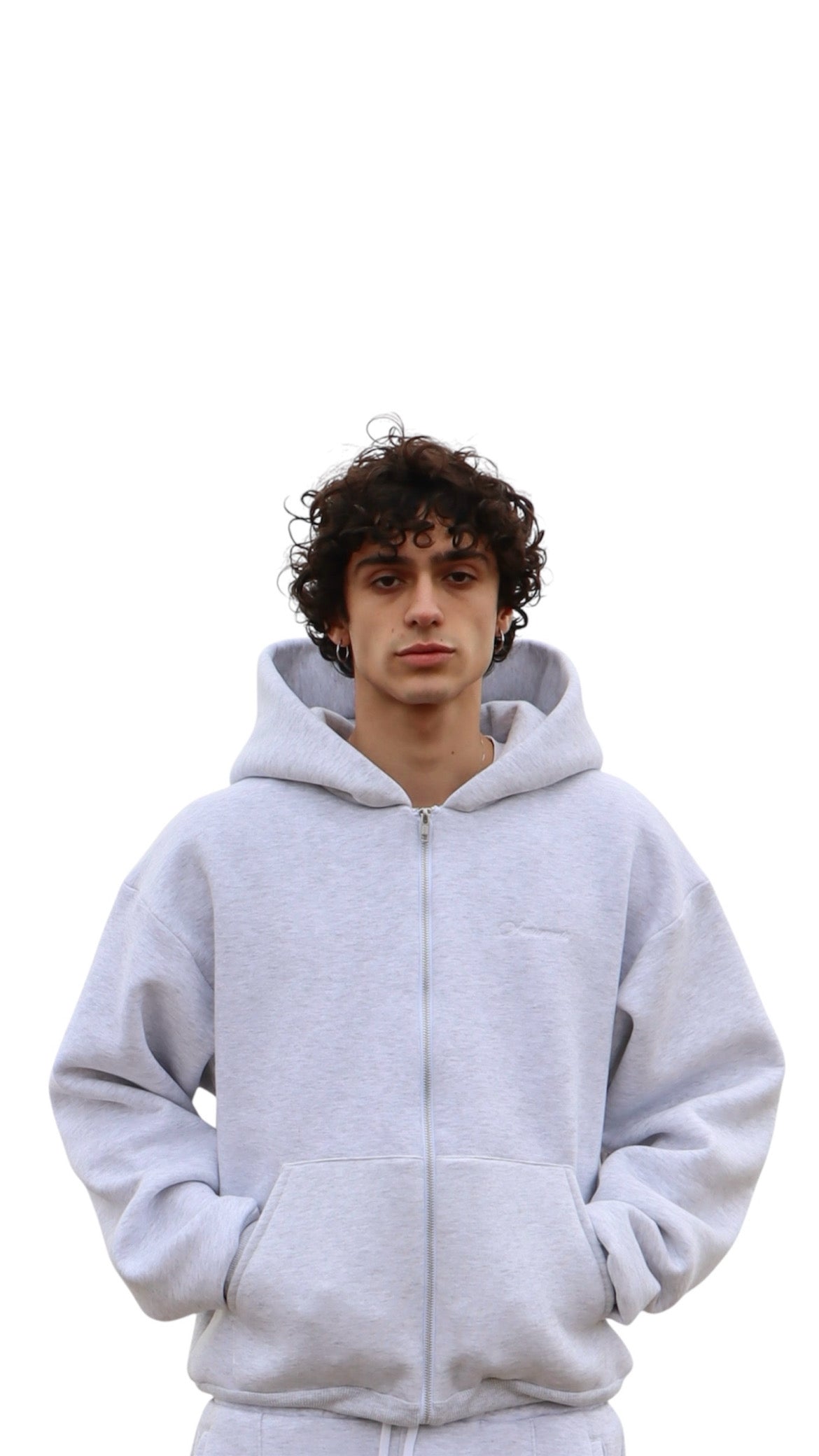 COZY GREY ZIP HOODIE